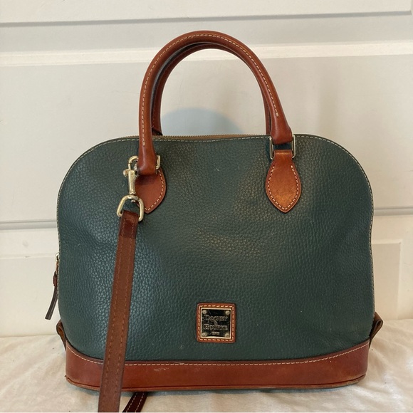 Dooney & Bourke Handbags - Dooney Bourke Dillon Dome Green Leather Satchel Tote Crossbody Bag Logan